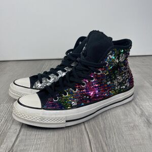 Converse Chuck 70 Rainbow Pride Mens US Size 8.5 Women’s 10.5 Sequined Hi Tops W